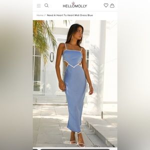 Hello molly Need A Heart To Heart Midi Dress Blue